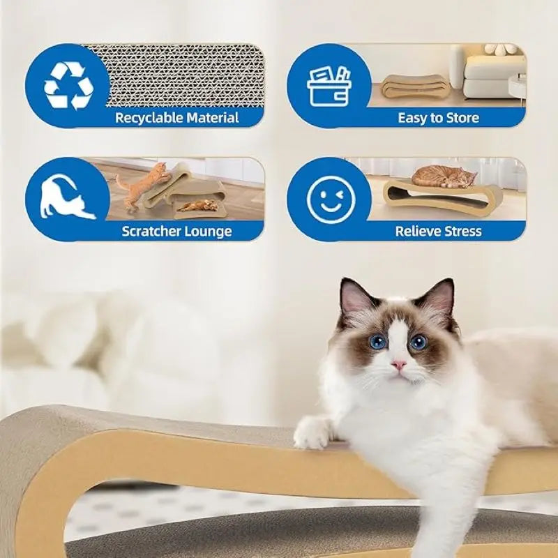 3 In 1 Cat Scratcher Cardboard Cat Scratching Board Protector