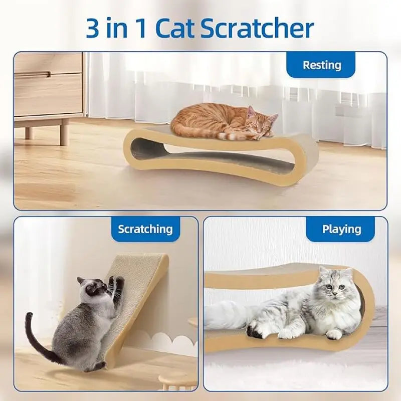 3 In 1 Cat Scratcher Cardboard Cat Scratching Board Protector