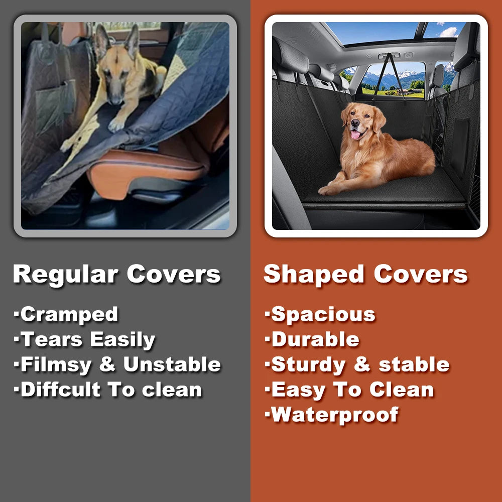 Back Seat Extender for Dogs Waterproof Dog Car Seat Cover with Hard Bottom Anti Scratch Protector Mat