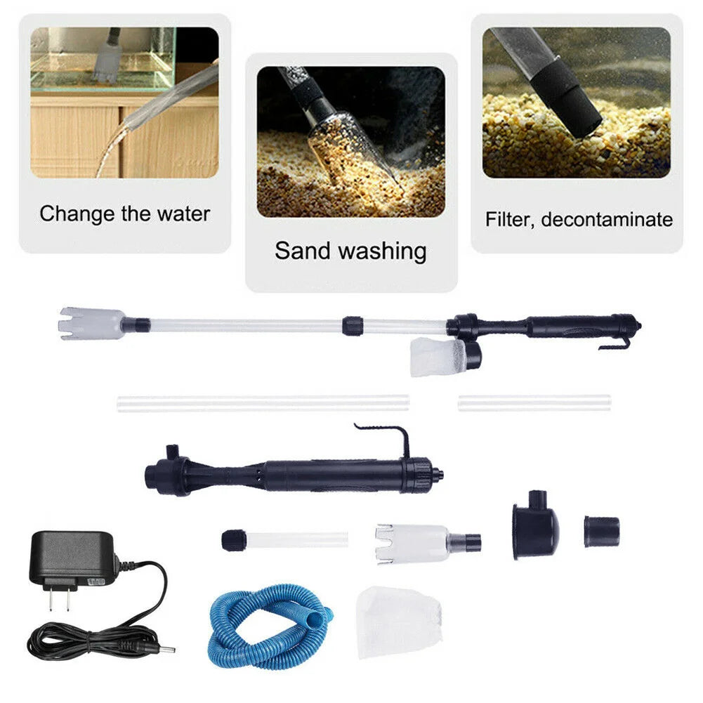Electric Aquarium Gravel Cleaner Automatic Fish Tank Cleaning Tools Gravel Vacuum Cleaner for Aquarium Fish Tank Water Changer