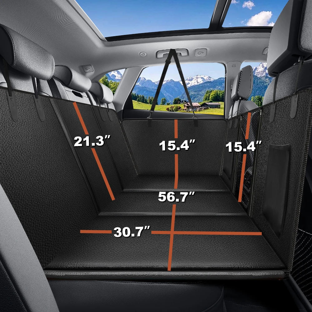 Back Seat Extender for Dogs Waterproof Dog Car Seat Cover with Hard Bottom Anti Scratch Protector Mat