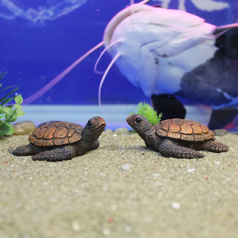 Mini Sea Turtle Model Resin Aquarium Fish Tank Home Landscape Ornaments Decoration Accessories Fine Workmanship Layout Prop