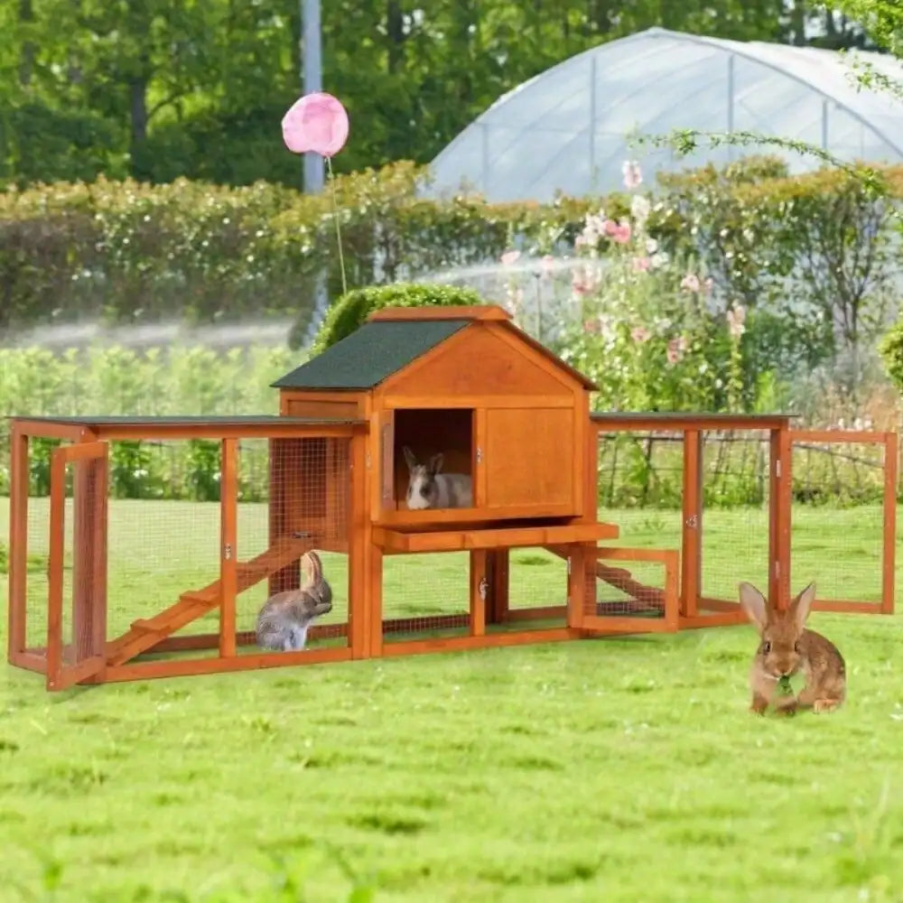 Rabbit Hutch Indoor Bunny Cage Small Animal Pet House Run Outdoor Wood Cage