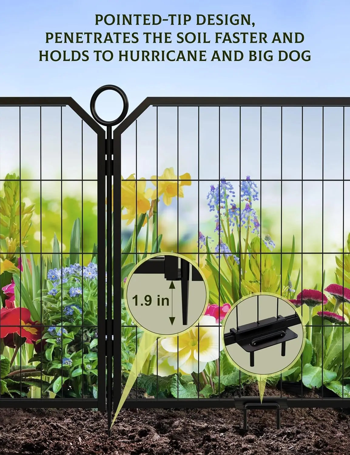 Heavy Duty Portable Dog Playpen Durable Metal Puppy Fence with Low Step Entry Indoor Outdoor Pet Pen for Camping Garden