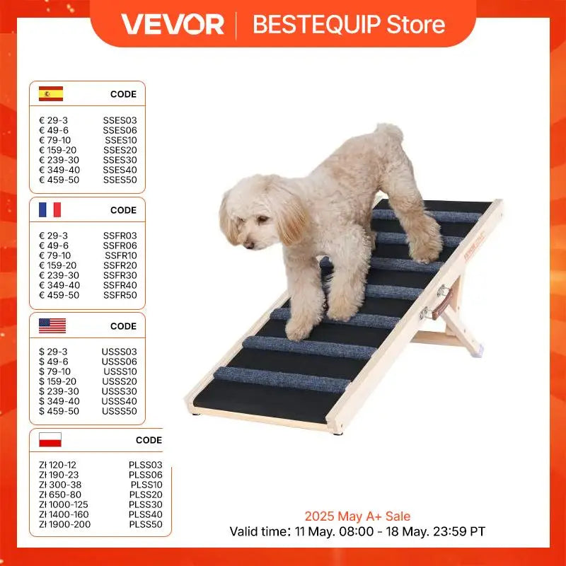 VEVOR Dog Ramp Folding Ladder Anti-slip High Adjustable Pet Ramp