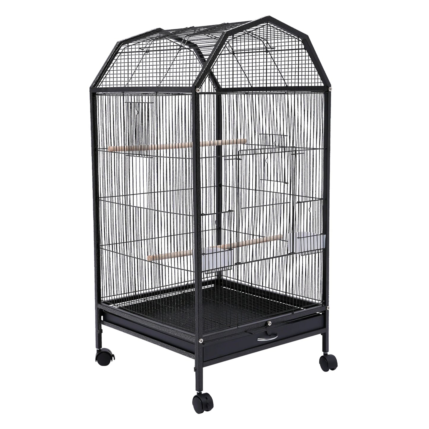Large Play Bird Cage Parrot Finch Macaw Cockatoo Pet Supply Stand Iron Bird Cage with Wheels