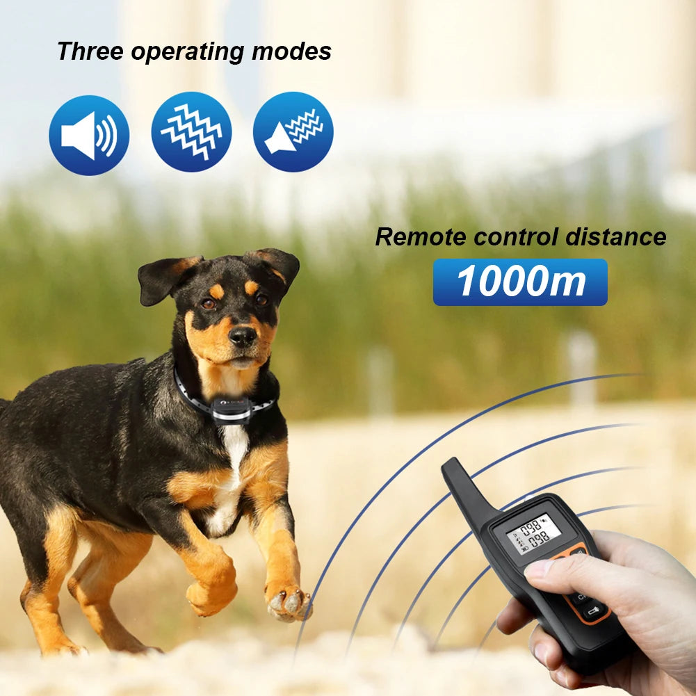 Pet Dog Training E Collar Waterproof Anti Barking Rechargeable Remote Control Vibration Sound Collar for All Size Dogs