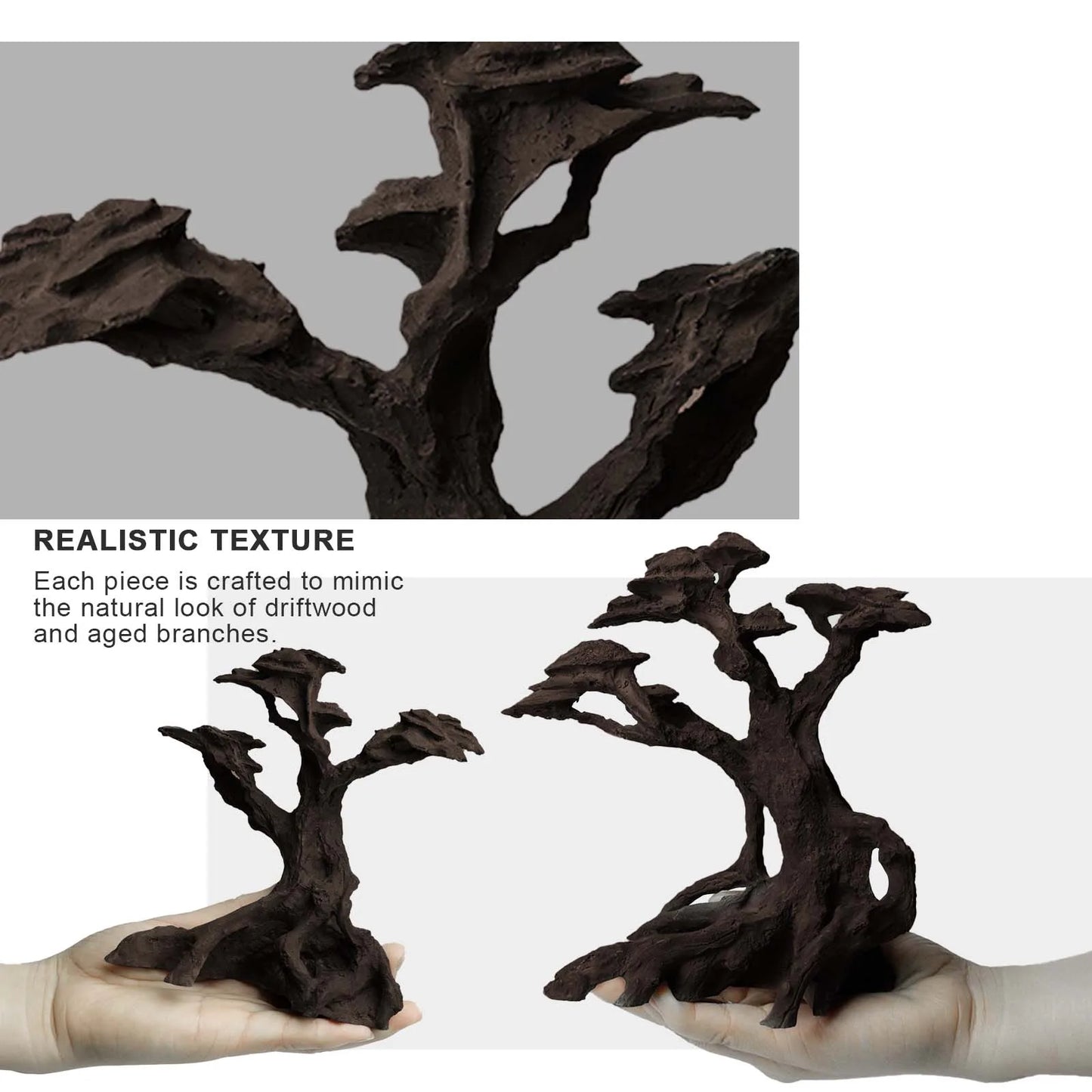 FZONE Resin Aquarium Driftwood, Aquarium Tree Decoration for Nano Aquascaping and Hardscape