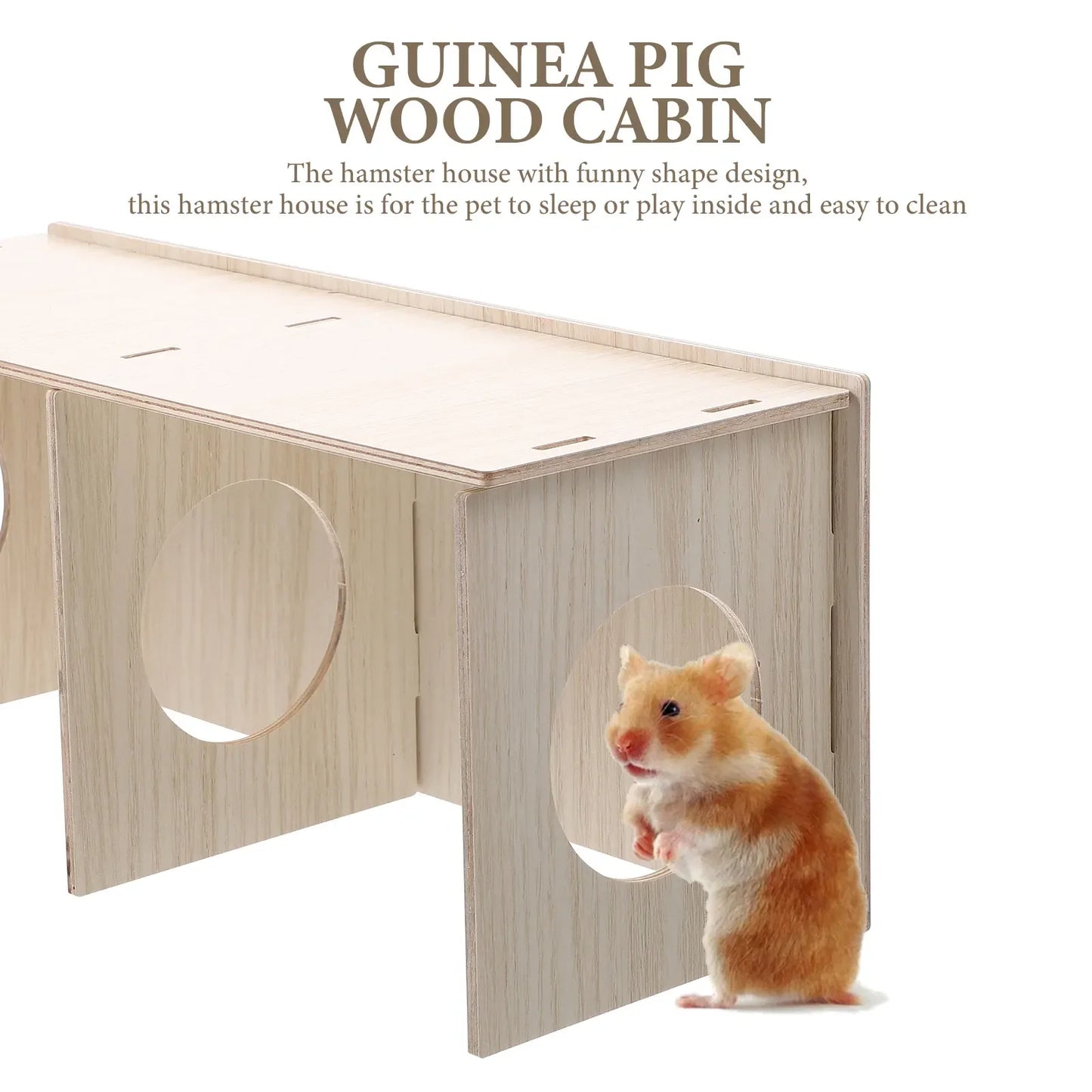 Wooden Hamster Mouse Exercise Toy Cage Guinea Pig Accessories Clear Window Hiding Place Cabin Pet Supplies Hummingbird feeder