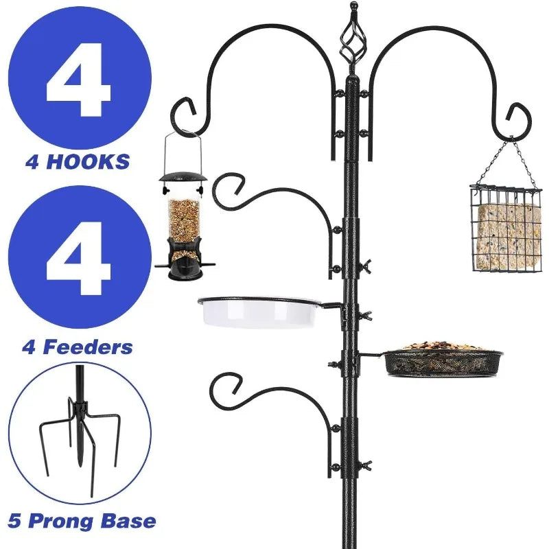 Bird Feeding Station Kit Bird Feeder Pole Wild Bird Feeder Hanging Kit Planter Hanger Multi Feeder Hanging
