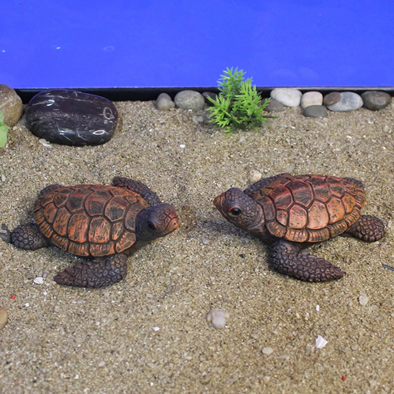 Mini Sea Turtle Model Resin Aquarium Fish Tank Home Landscape Ornaments Decoration Accessories Fine Workmanship Layout Prop
