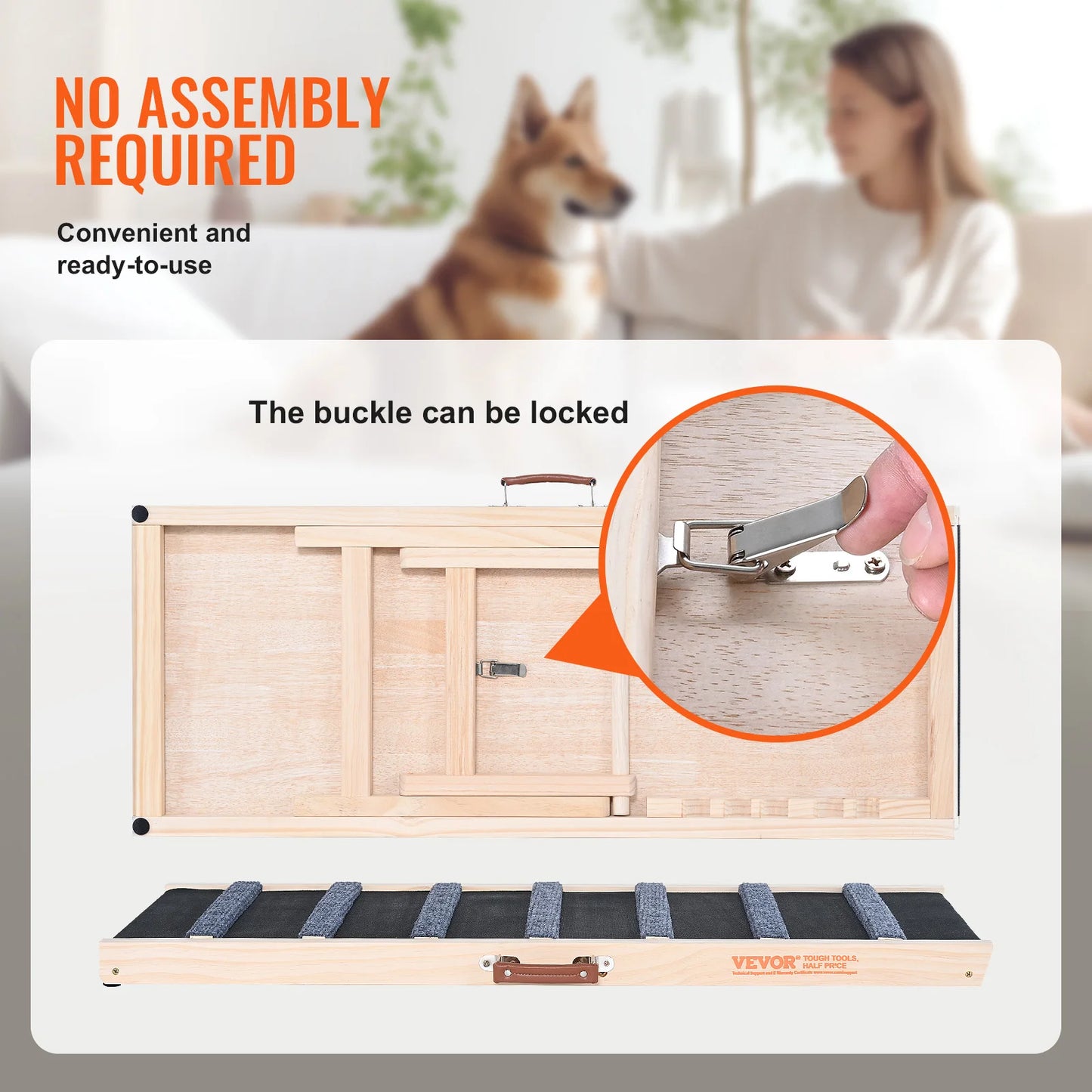 VEVOR Dog Ramp Folding Ladder Anti-slip High Adjustable Pet Ramp