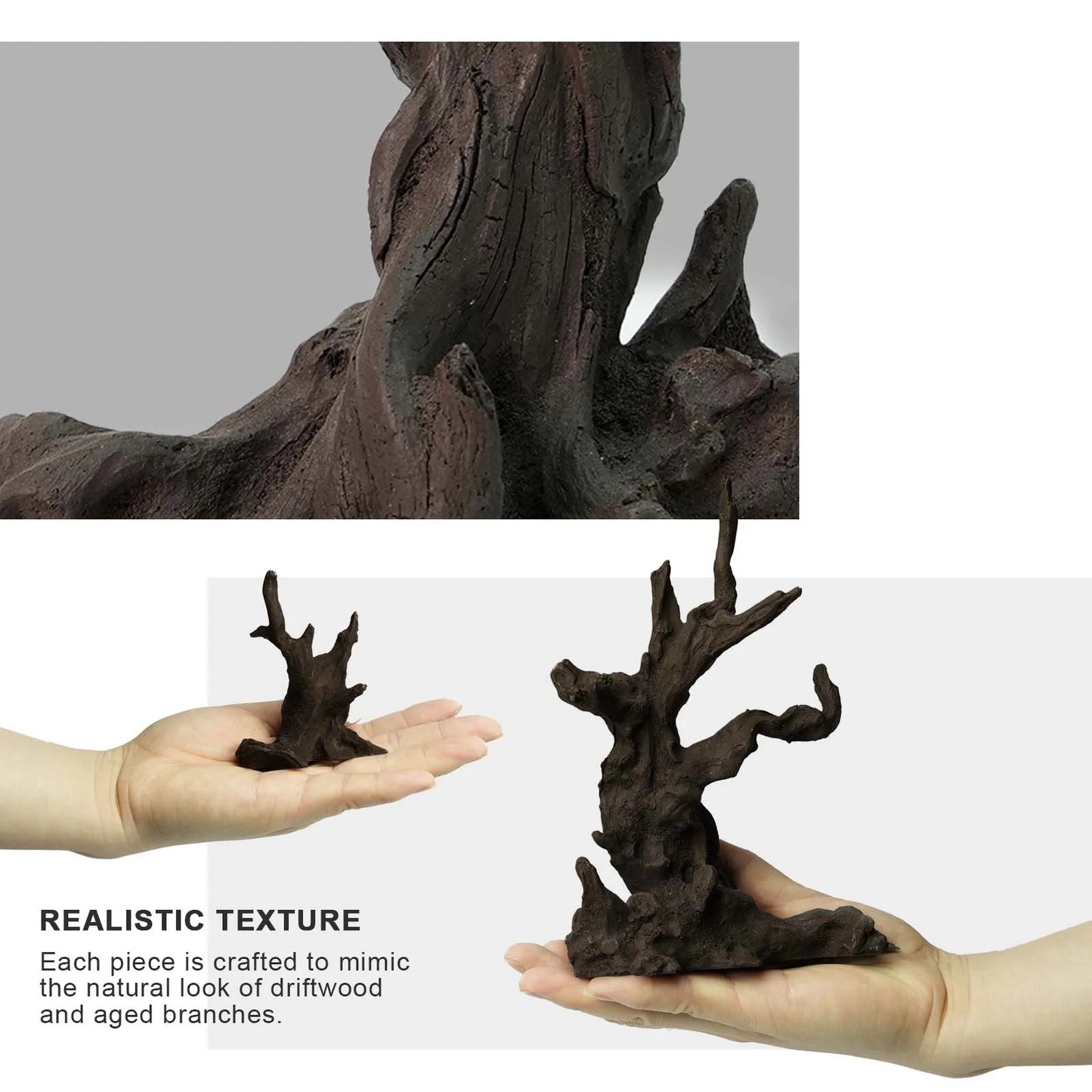 FZONE Resin Aquarium Driftwood, Aquarium Tree Decoration for Nano Aquascaping and Hardscape
