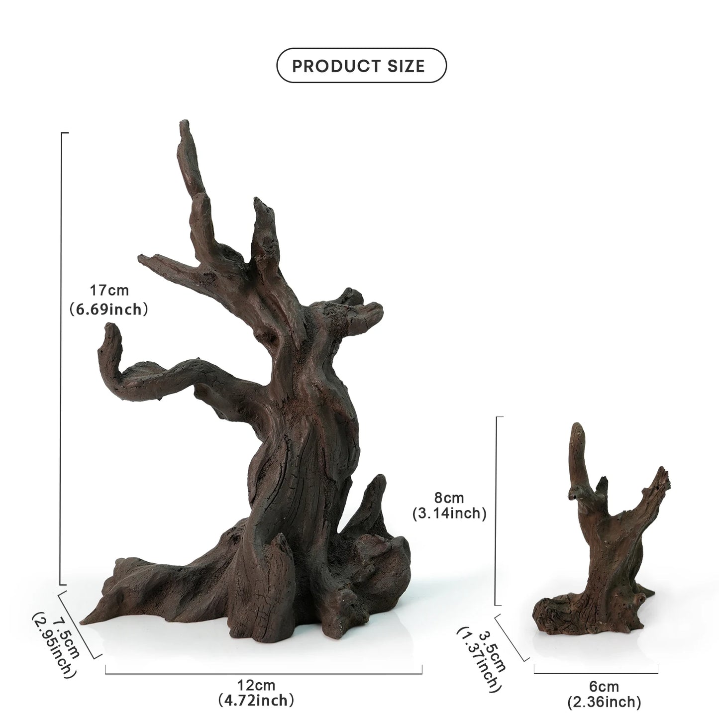 FZONE Resin Aquarium Driftwood, Aquarium Tree Decoration for Nano Aquascaping and Hardscape