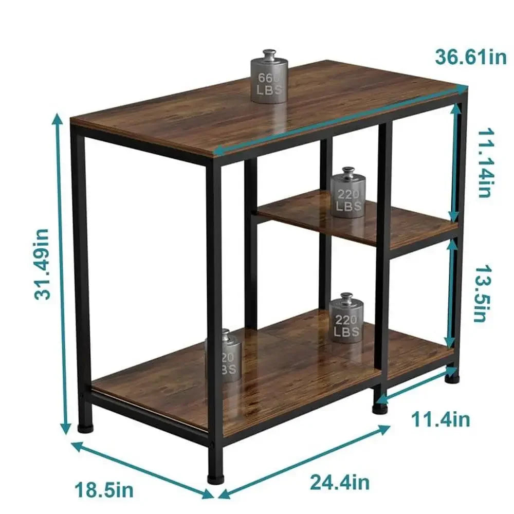 Wooden Aquarium Stand with Shelves Divisional Storage Cabinet 660LBS Capacity Elegant Design 40 Gallon Fish Tanks Easy Assembly