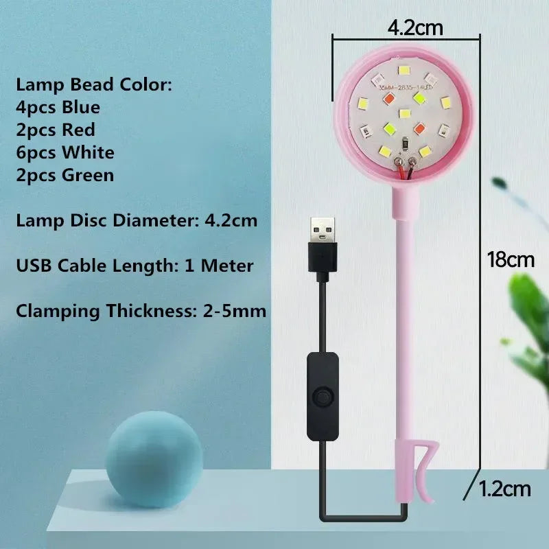 Mini Fish Waterproof Plant Aquarium Light Aquariums LED Lamp 5V Underwater Fish 3W Lamp Light Lighting Tank Fish USB Tank Decor
