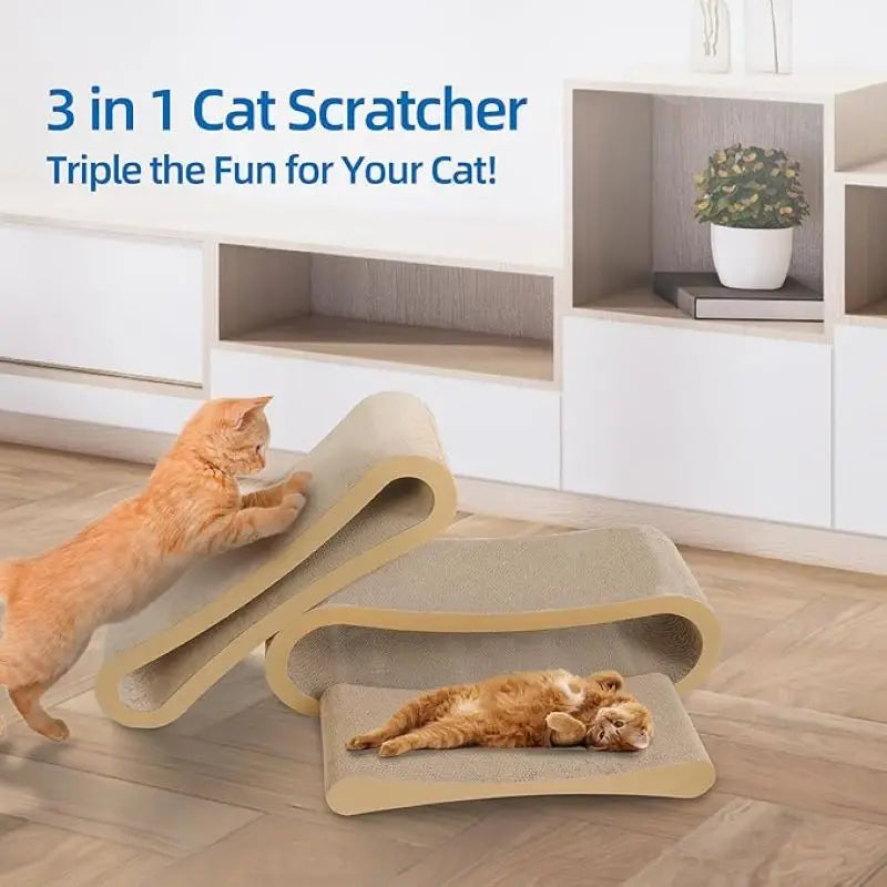 3 In 1 Cat Scratcher Cardboard Cat Scratching Board Protector