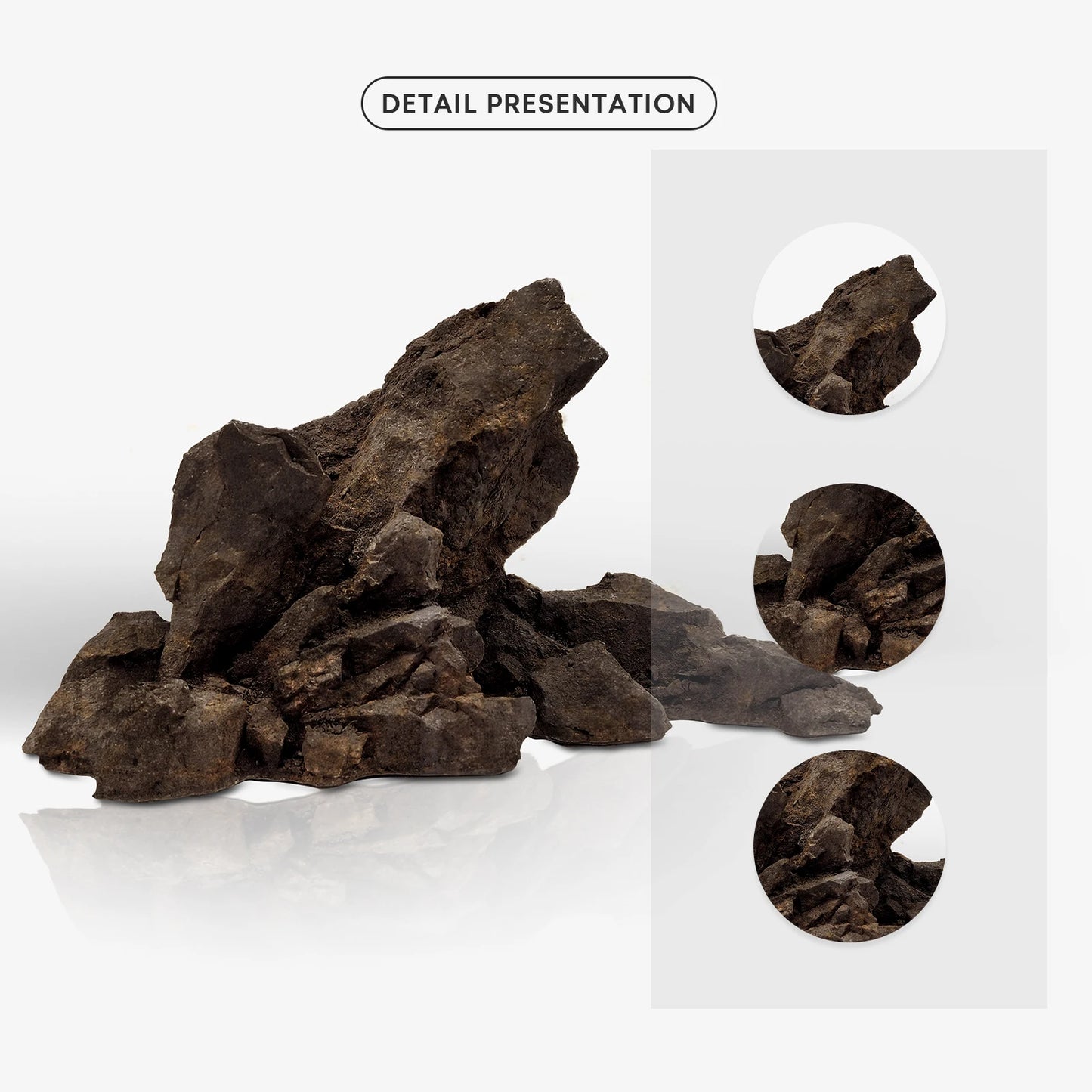 FZONE Resin Manten Stone and Driftwood Model Nature Aquarium Rocks for Aquascaping Hardscape