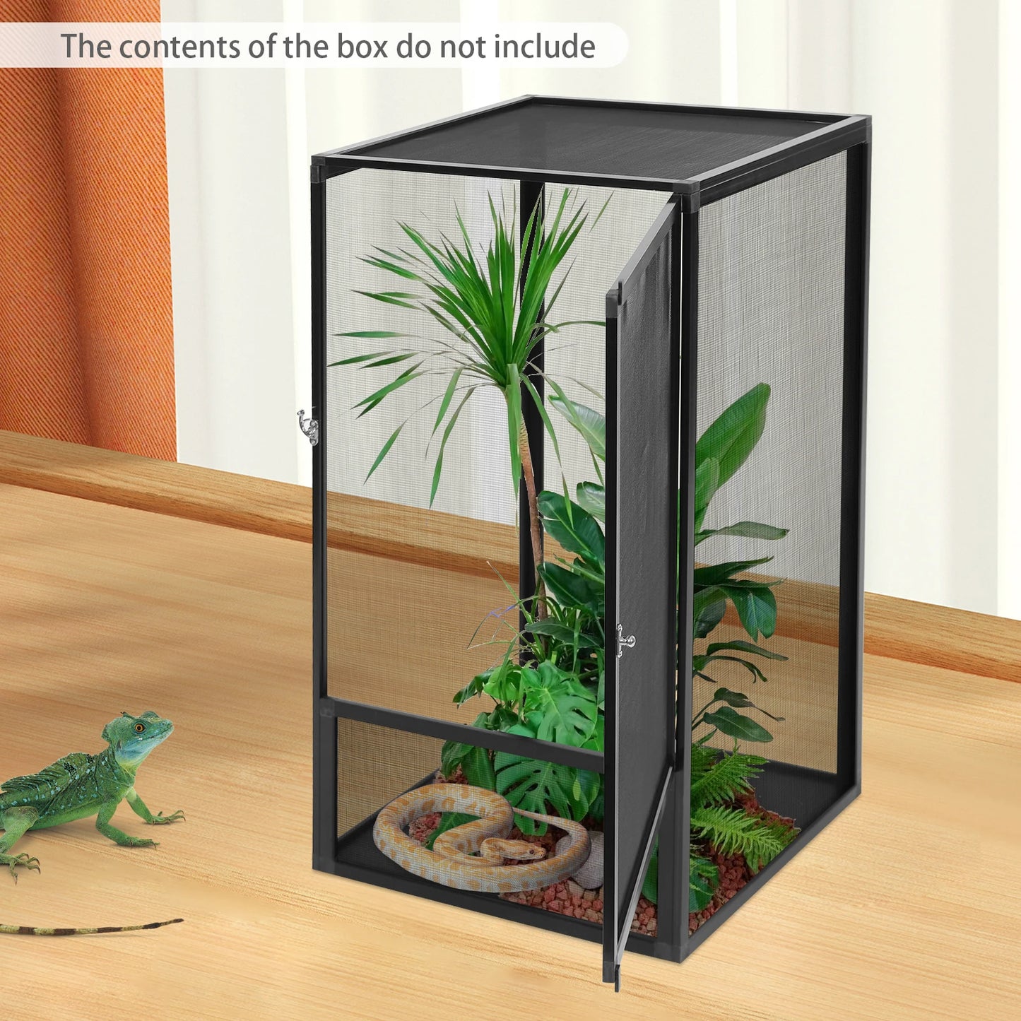 Freestanding Reptile Feeding Box Micro Habitat Enclosure
