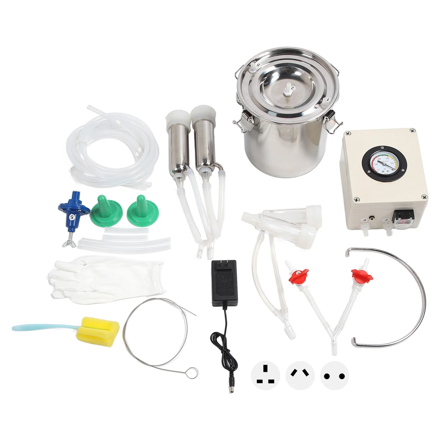 Goat Milking Machine Goat Milking Machine 6L Portable Stainless Steel Electric Automatic Pulsation Vacuum Milker Portable Milker