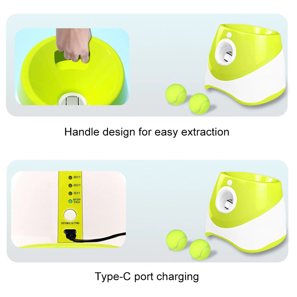 Dog Tennis Launcher Automatic Ball Throwing Machine Rechargeable Interactive Pet Toy Catapult