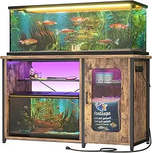 55-75 Gallon Aquarium Stand with Power Outlets & LED Light