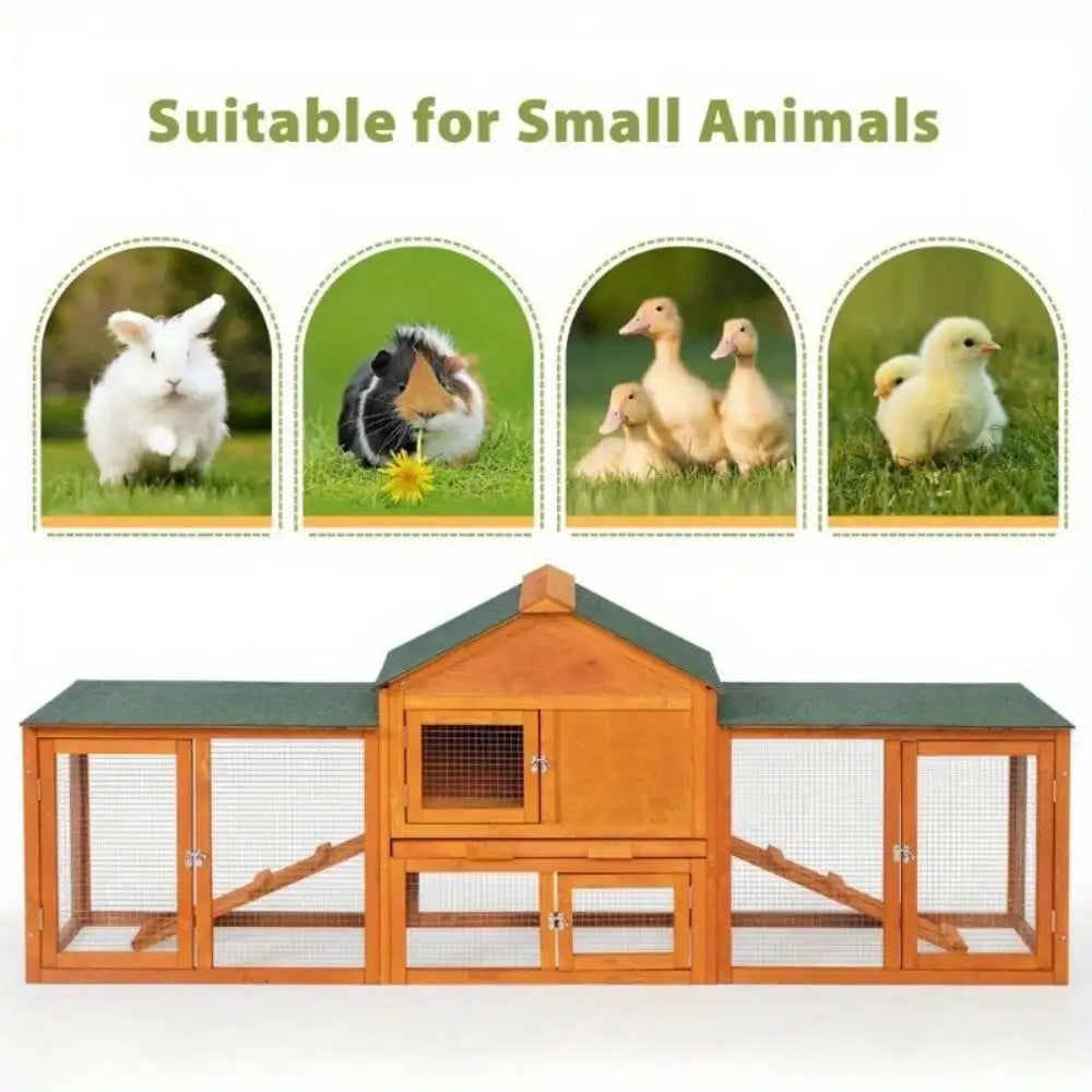 Rabbit Hutch Indoor Bunny Cage Small Animal Pet House Run Outdoor Wood Cage