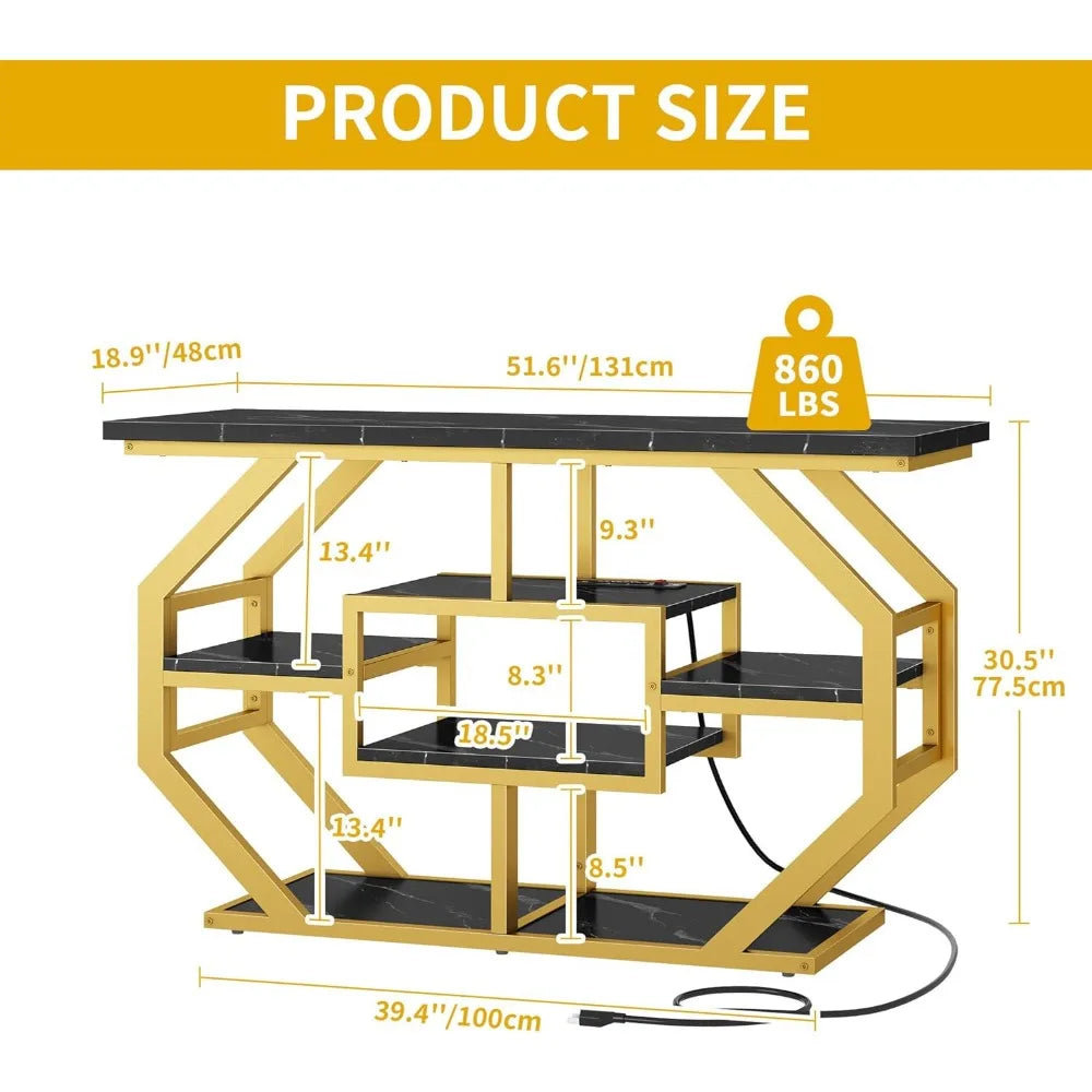 55-75 Gallon Aquarium Stand with Power Outlet, Display Stand for Turtle Tank, Reptile Terrarium, Metal Fish Tank Stand