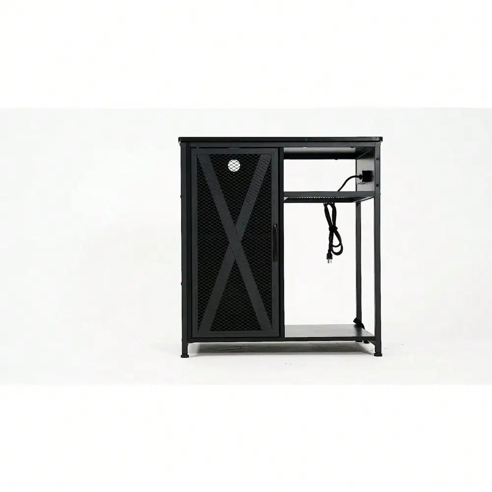 20-29 Gallon Metal Aquarium Stand Fish Tank Stand Storage Cabinet w/Power Outlet