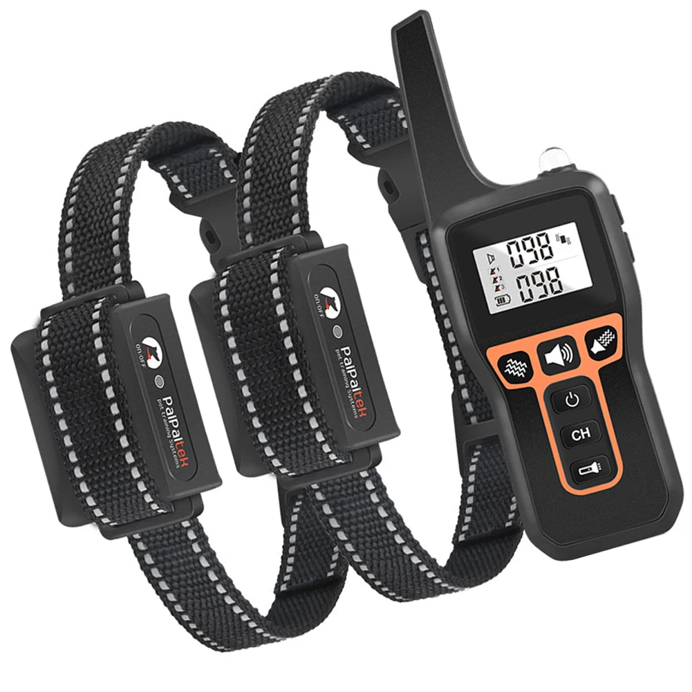 Pet Dog Training E Collar Waterproof Anti Barking Rechargeable Remote Control Vibration Sound Collar for All Size Dogs