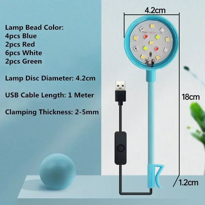 Mini Fish Waterproof Plant Aquarium Light Aquariums LED Lamp 5V Underwater Fish 3W Lamp Light Lighting Tank Fish USB Tank Decor