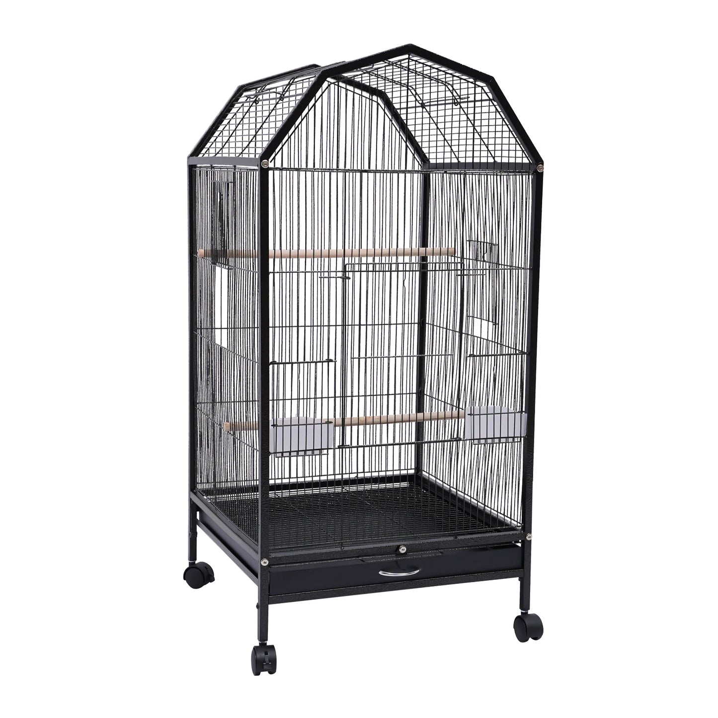 Large Play Bird Cage Parrot Finch Macaw Cockatoo Pet Supply Stand Iron Bird Cage with Wheels
