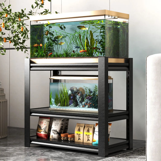 Metal Aquarium Stand Heavy Duty Adjustable 3 Tier Fish Tank Stand for Home Office