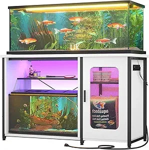 55-75 Gallon Aquarium Stand with Power Outlets & LED Light