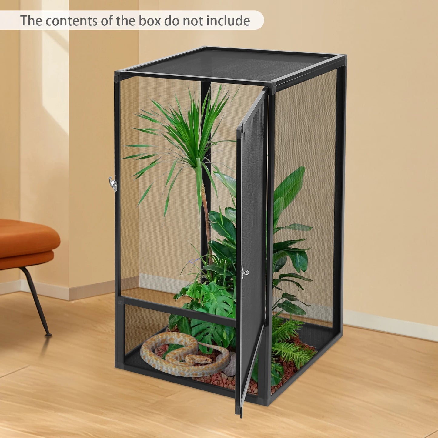 Freestanding Reptile Feeding Box Micro Habitat Enclosure