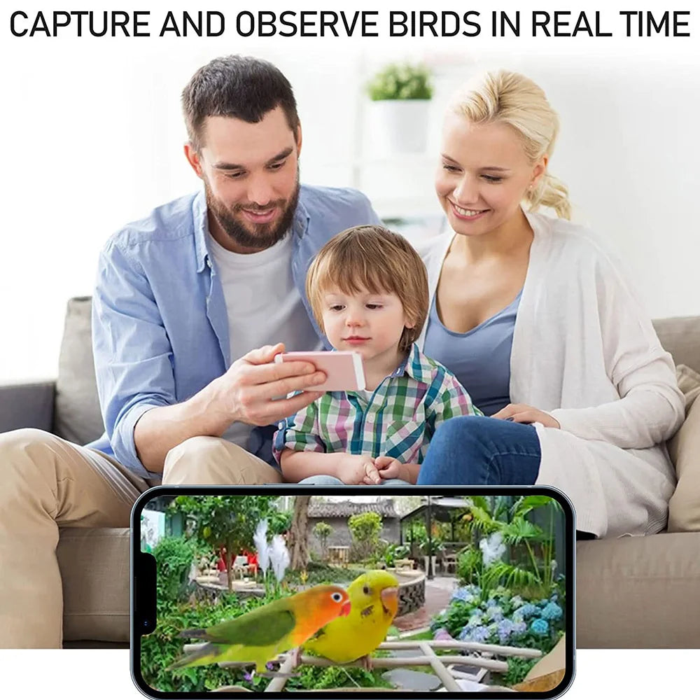 2.4G WIFI Smart Bird Feeder with Camera 1080P Auto Capture Bird Video and Motion Detection Notification AI Identify Bird Species