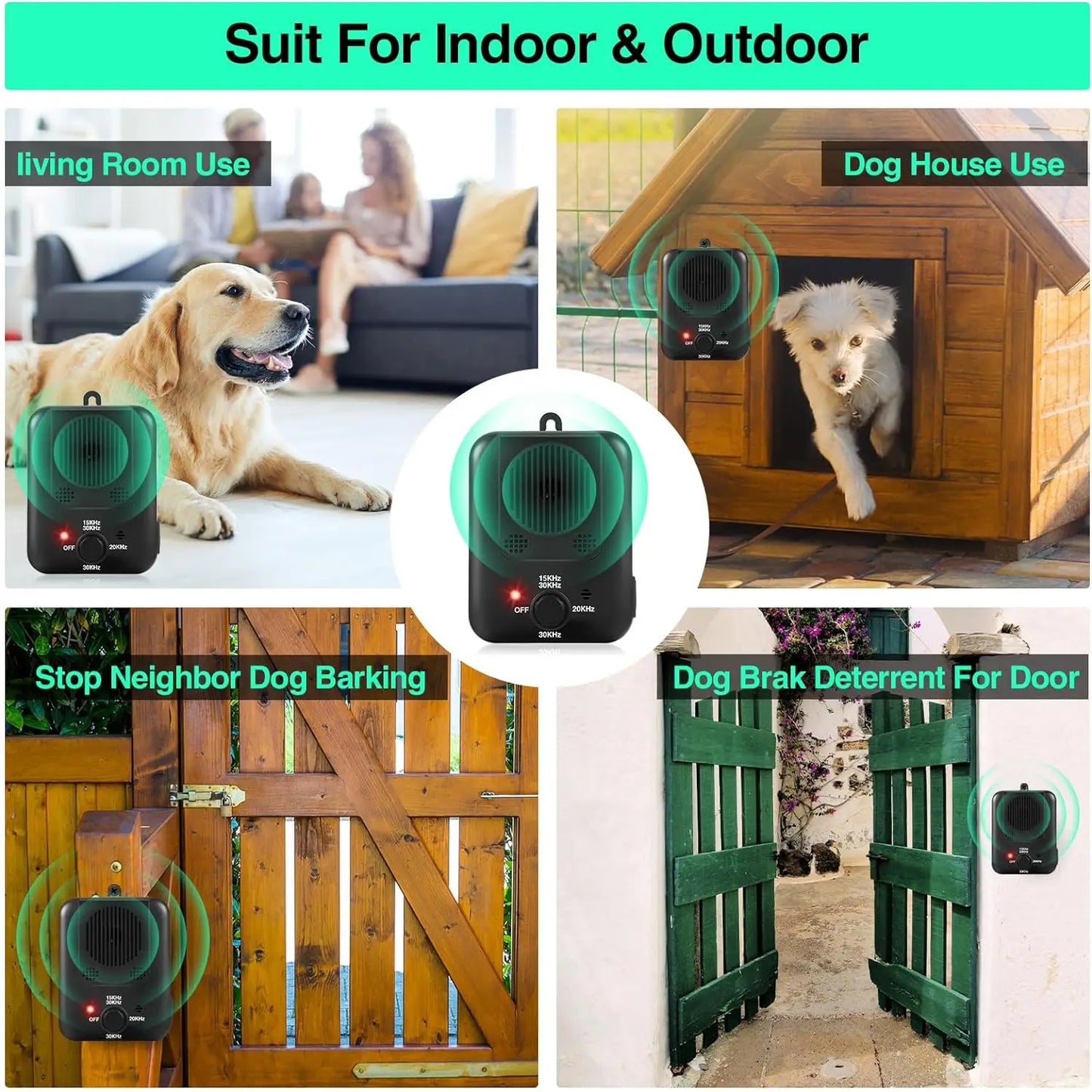 2024 Upgraded Ultrasonic Dog Bark Deterrent Devices Indoor Outdoor