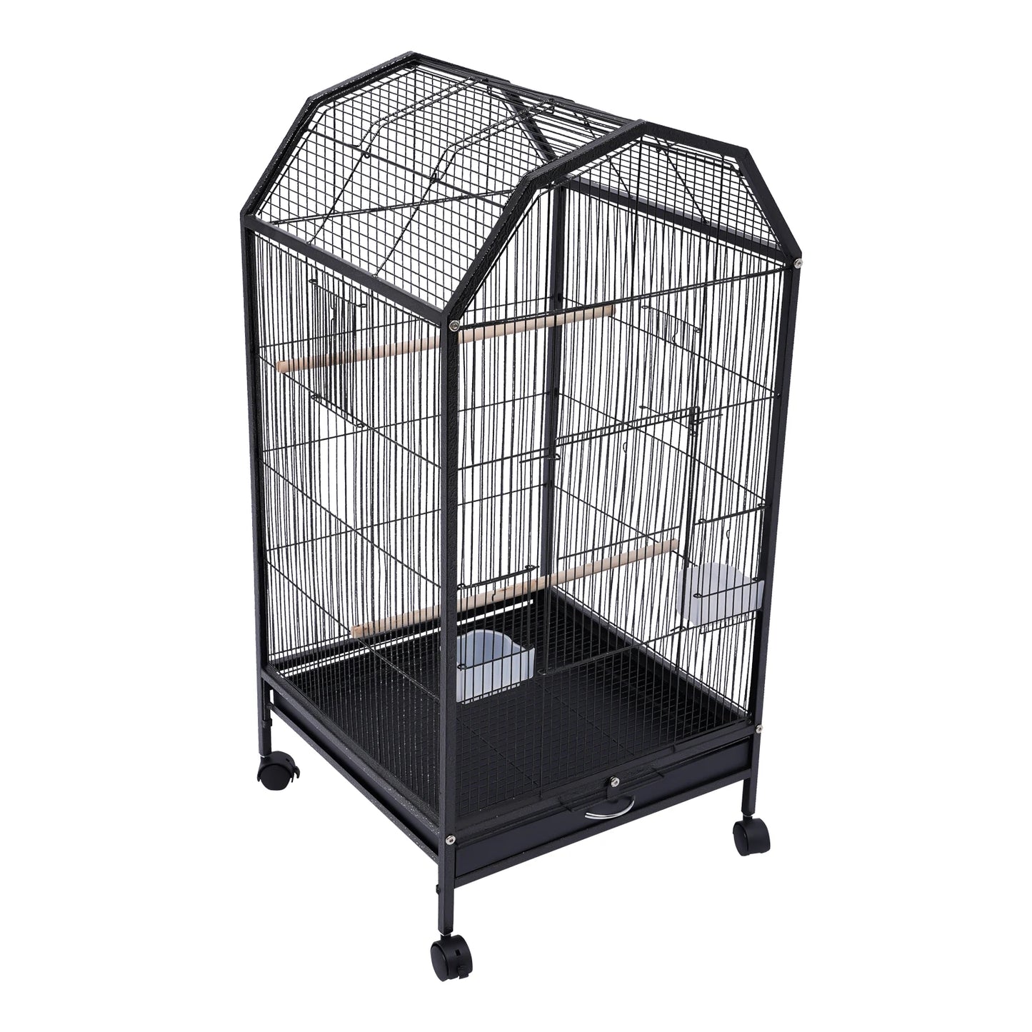 Large Play Bird Cage Parrot Finch Macaw Cockatoo Pet Supply Stand Iron Bird Cage with Wheels