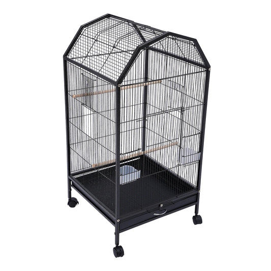 Large Play Bird Cage Parrot Finch Macaw Cockatoo Pet Supply Stand Iron Bird Cage with Wheels