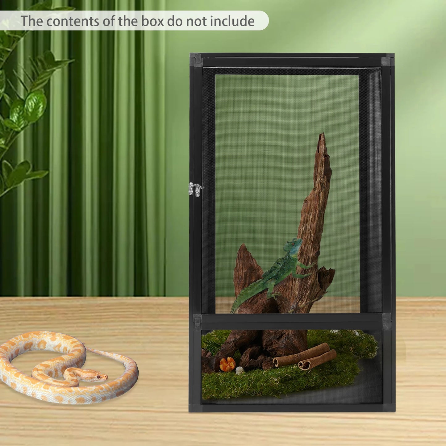 Freestanding Reptile Feeding Box Micro Habitat Enclosure