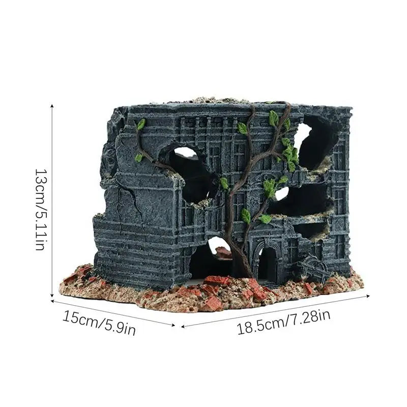 Aquarium Cave Decor Fish Tank Shelter House Realistic Aquatic Life House Crafts For Reptile Habitat Accessories Ornament