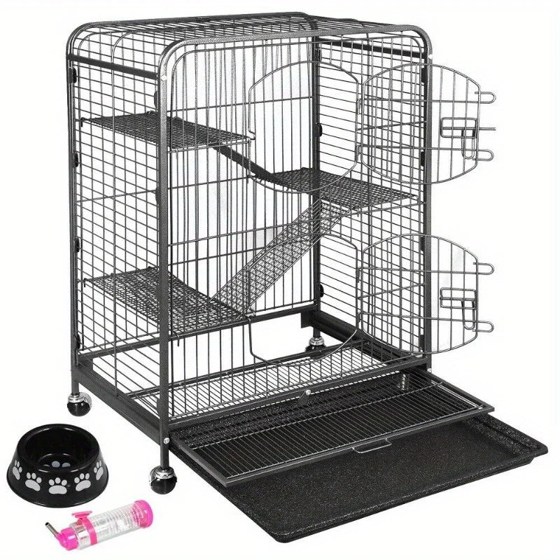 Ferret Cage Rabbit Chinchilla Rat Cage Small Animal House 37" 4 Levels