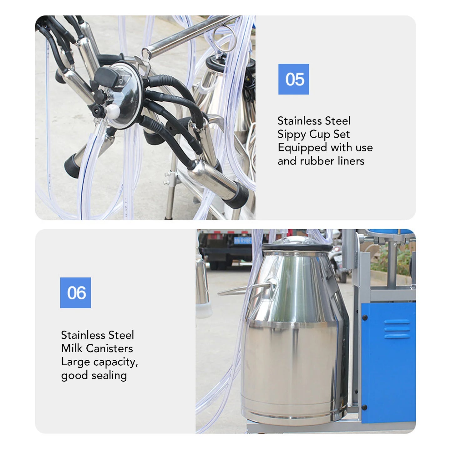 Goat Milking Machine Portable Milker Goat Milking Machine 6L Portable Stainless Steel Electric Automatic Pulsation Vacuum Milker