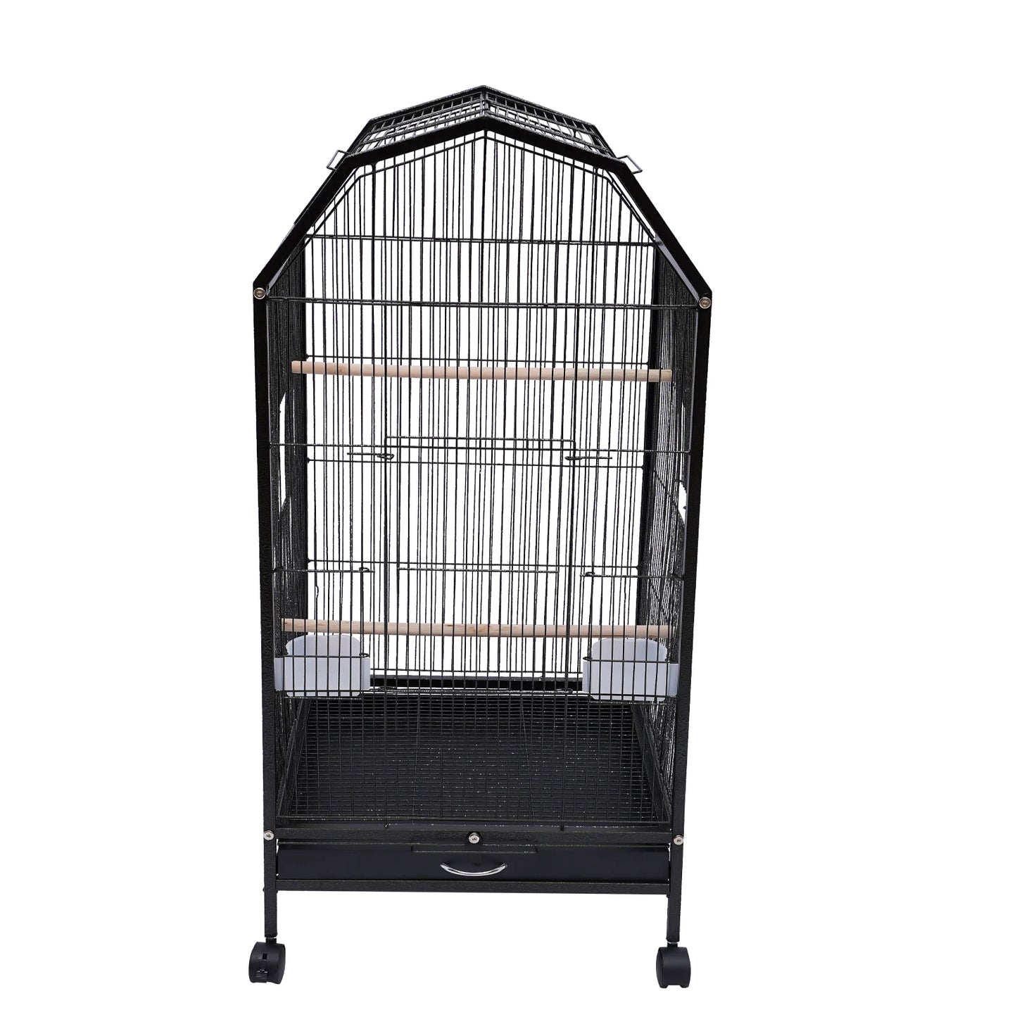 Large Play Bird Cage Parrot Finch Macaw Cockatoo Pet Supply Stand Iron Bird Cage with Wheels