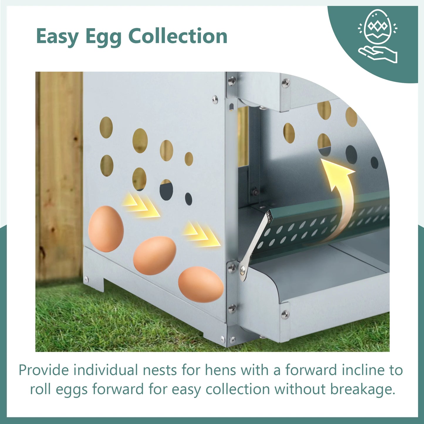 4 Compartment Chicken Nesting Boxes Metal Wall Mount Egg Laying Box for Different Chicken Breeds