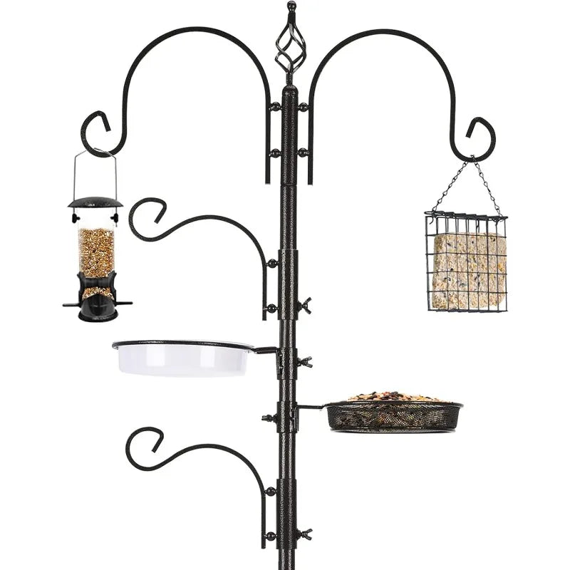 Bird Feeding Station Kit Bird Feeder Pole Wild Bird Feeder Hanging Kit Planter Hanger Multi Feeder Hanging